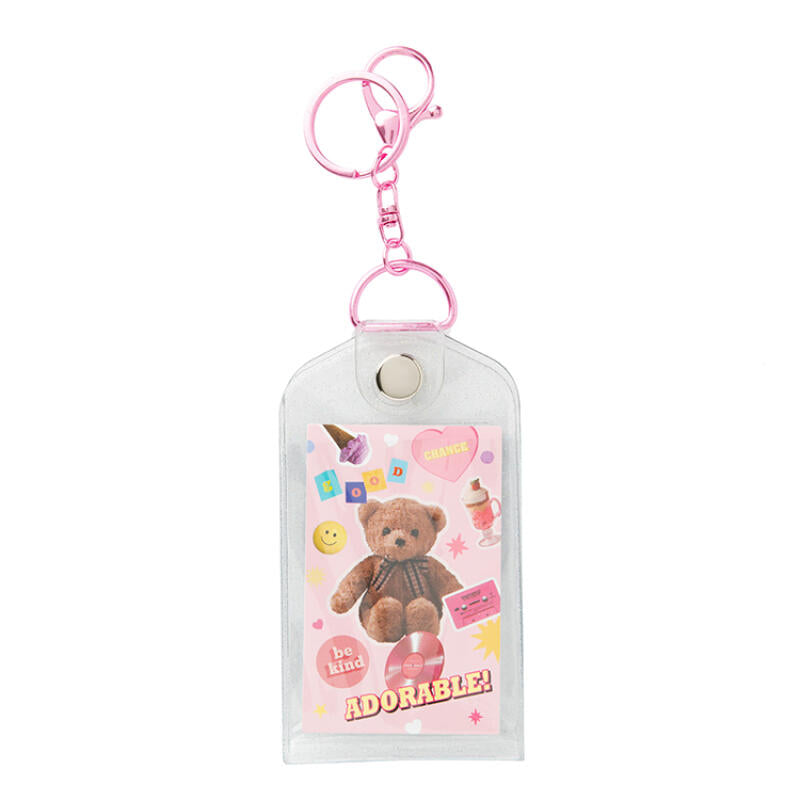 4-Pocket Photocard Keyring – Clear Glitter