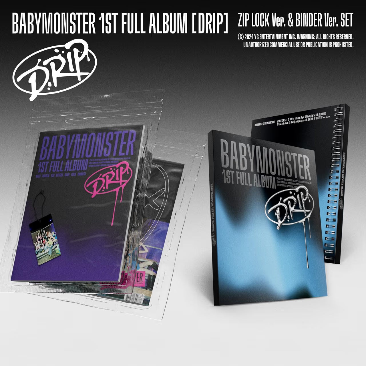 BABYMONSTER - 1st Full Album - [DRIP] (ZIP LOCK/ BINDER Ver.)