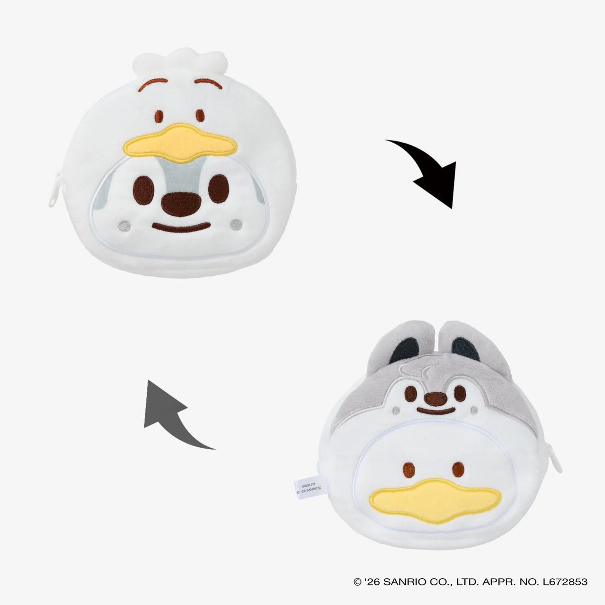 SKZOO×SANRIO CHARACTERS REVERSIBLE POUCH WolfChan design detail