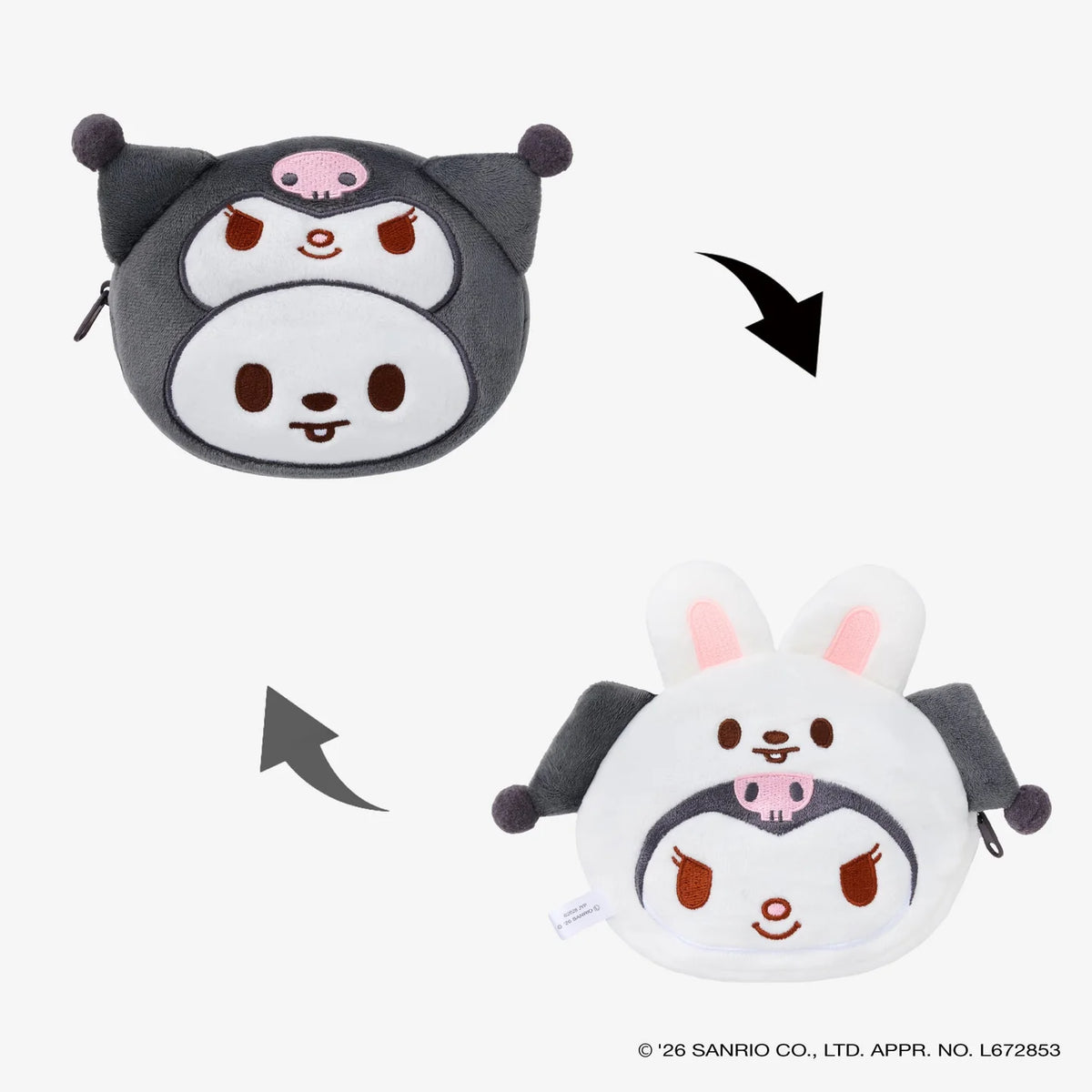 SKZOO×SANRIO CHARACTERS REVERSIBLE POUCH Leebit design detail
