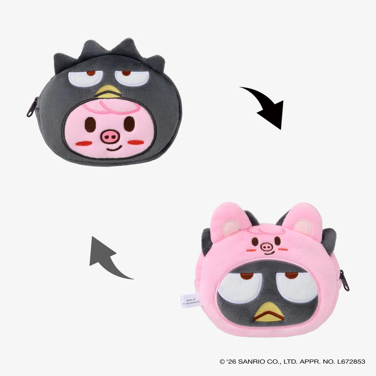 SKZOO×SANRIO CHARACTERS REVERSIBLE POUCH DWAEKKI design detail