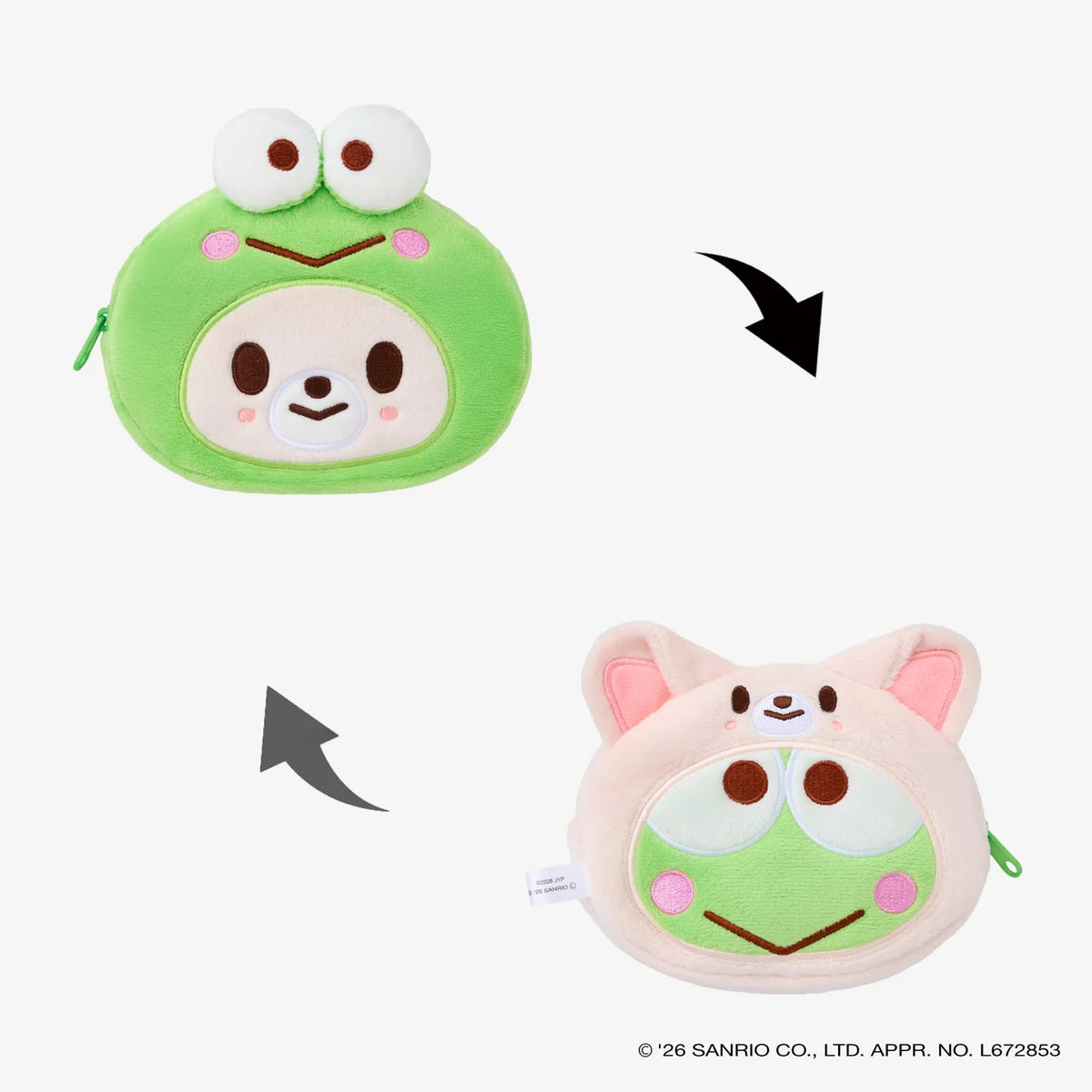 SKZOO×SANRIO CHARACTERS REVERSIBLE POUCH FoxlNy IN design detail
