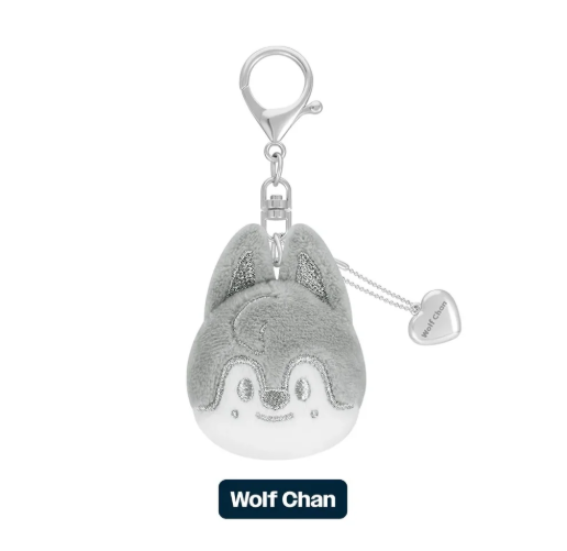 [PRE-ORDER] Stray Kids [dominATE : celebrATE] Official Merch - SKZOO FACE KEYRING SILVER Ver.