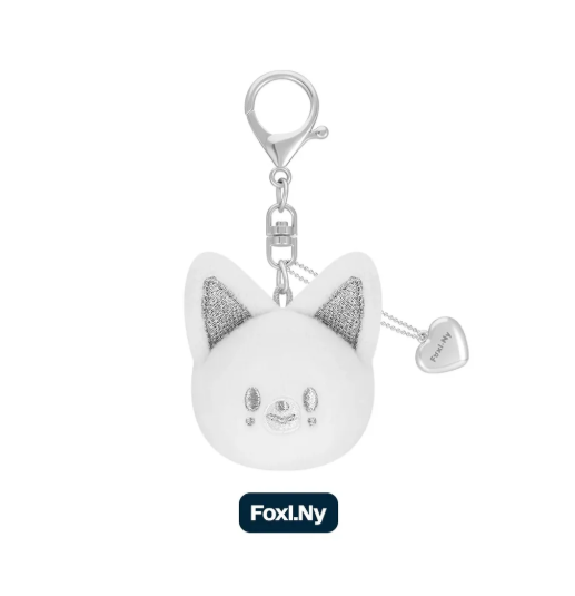 [PRE-ORDER] Stray Kids [dominATE : celebrATE] Official Merch - SKZOO FACE KEYRING SILVER Ver.