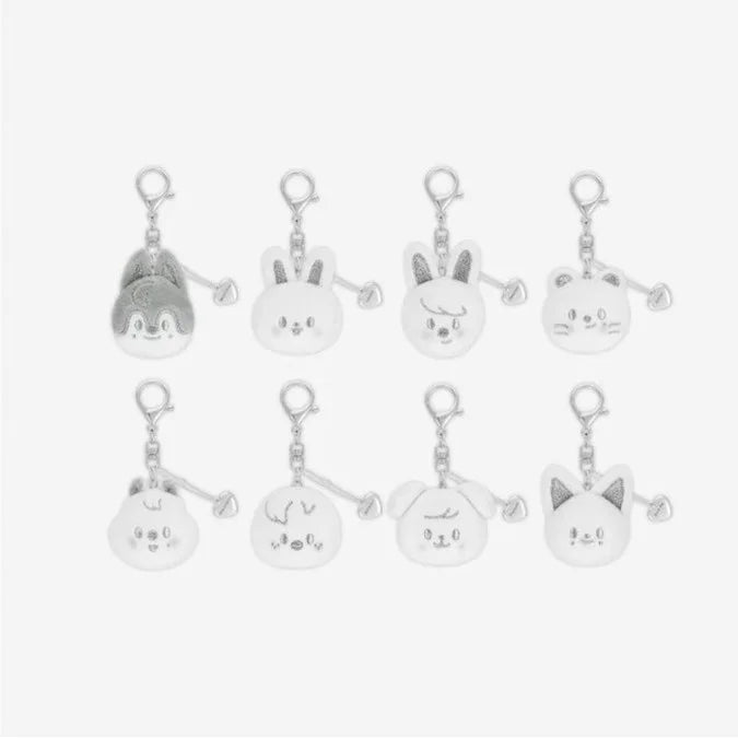 [PRE-ORDER] Stray Kids [dominATE : celebrATE] Official Merch - SKZOO FACE KEYRING SILVER Ver.