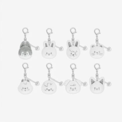[PRE-ORDER] Stray Kids [dominATE : celebrATE] Official Merch - SKZOO FACE KEYRING SILVER Ver.