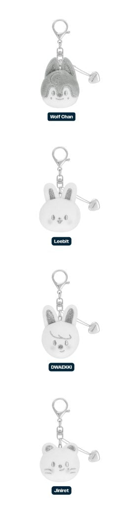 [PRE-ORDER] Stray Kids [dominATE : celebrATE] Official Merch - SKZOO FACE KEYRING SILVER Ver.