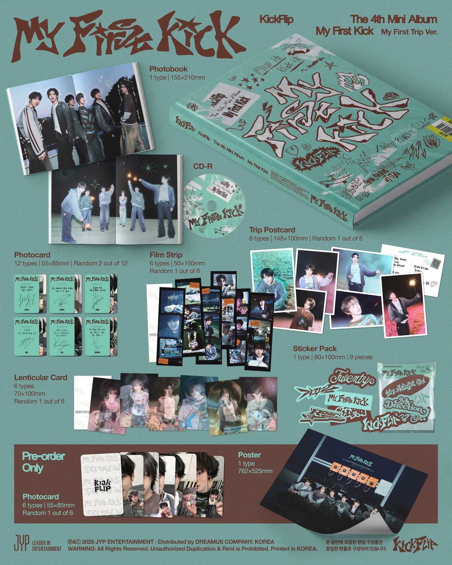 KickFlip - 4th mini album [MY FIRST KICK] My First Trip Ver. + MAKESTAR POB
