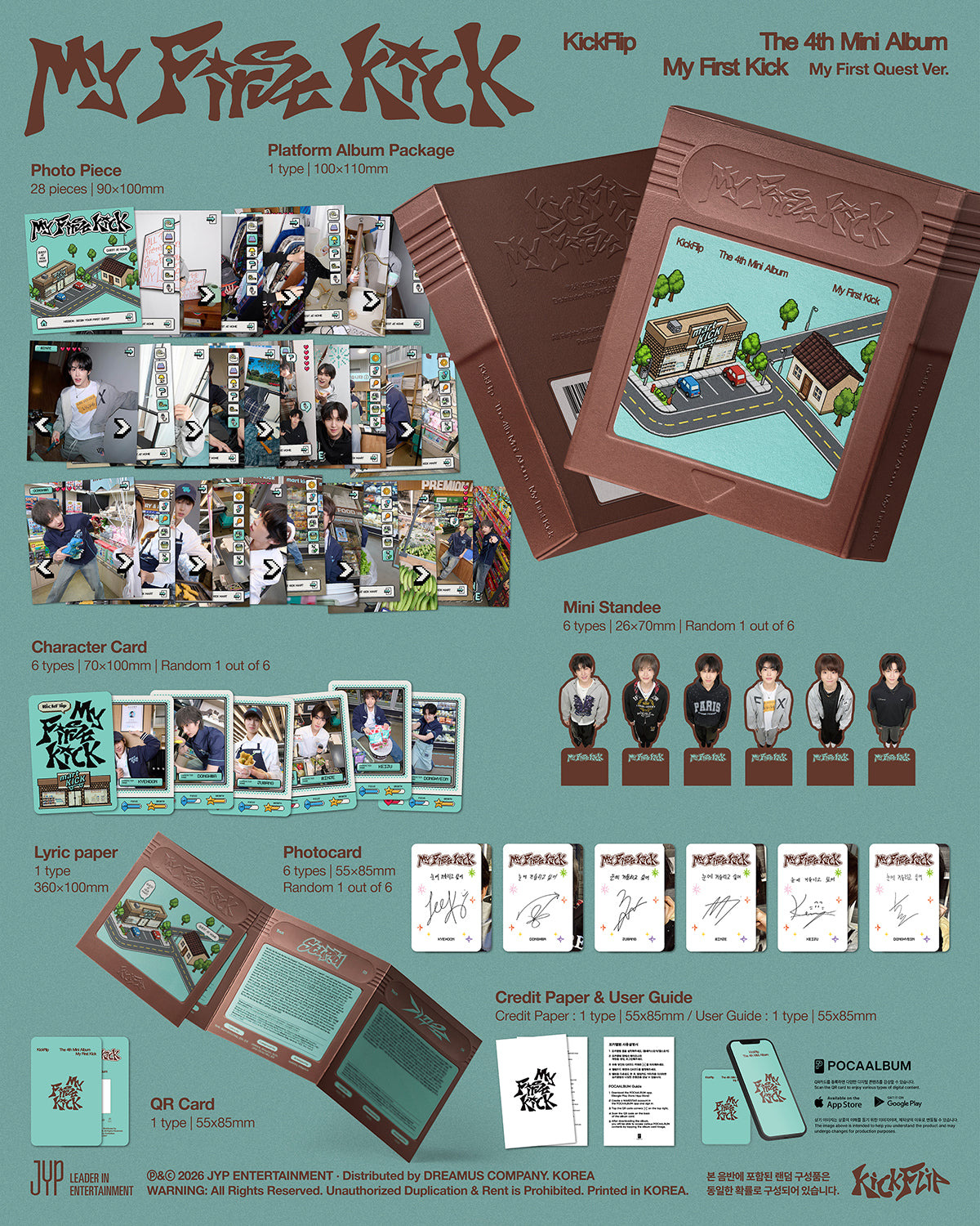 KickFlip - 4th mini album [MY FIRST KICK] My First Quest Ver. (POCAALBUM) + MAKESTAR POB