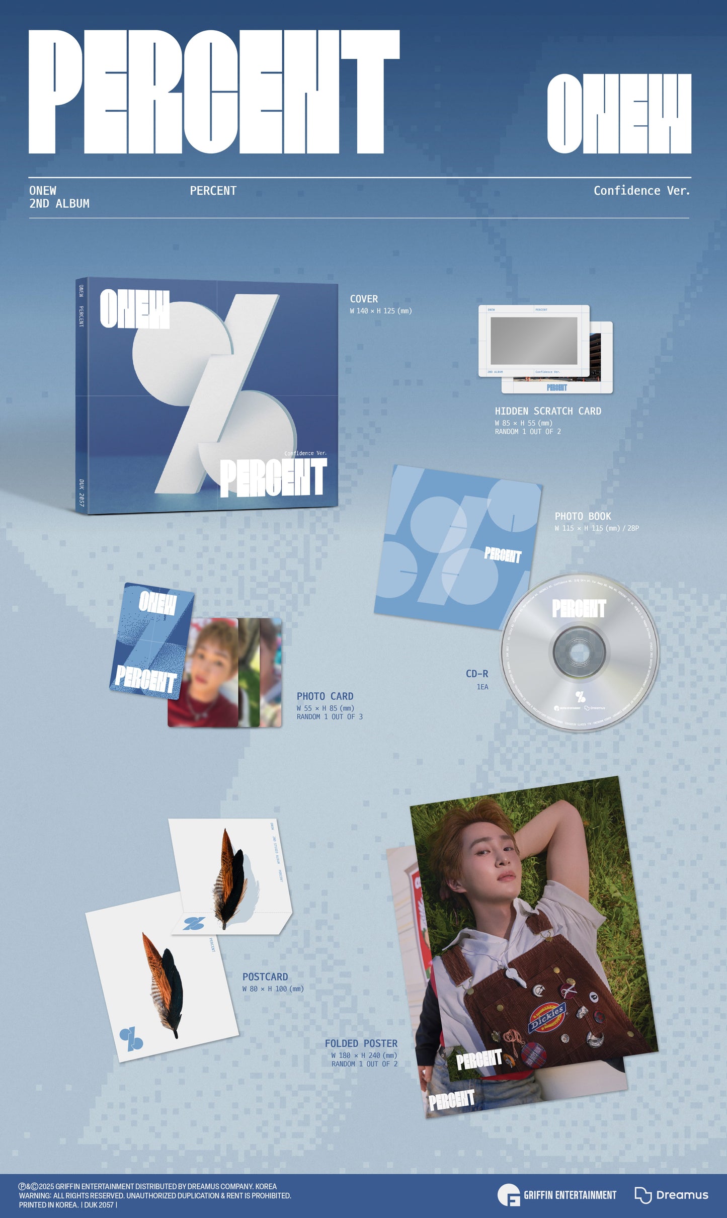 ONEW - 2nd Full Album - [PERCENT] (Digipack Ver.) (Animals/ Confidence Ver.)